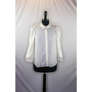 Aware By Vero Moda Button Down Blouse White Recycled Polyester Size S